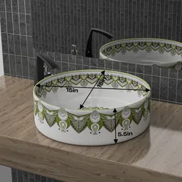 flipkart smartbuy Moroccan Premium Ceramic Counter top basin (15X15X5 INCH) 6658 smart Table Top Basin image 4