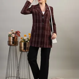 twenty me Chenille Checkered Coat For Women image 5