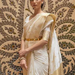 houseofcommon Woven Kanjivaram Silk Blend, Art Silk Saree-picture-18