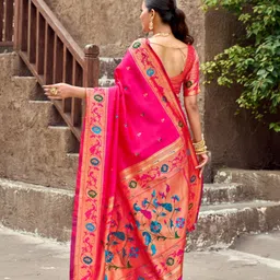 tasrika Embroidered Paithani Cotton Silk Saree image 2