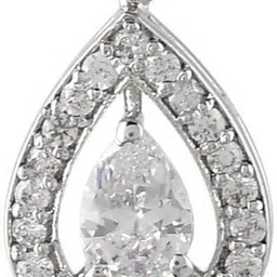 Femme Jam 925 Sterling Silver Teardrop Cut Zirconia Crystal Pendant / Locket for Women Swarovski Crystal White Gold Pendant-image-18