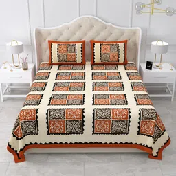 hanshi Cotton King Flat 260 TC Jaipuri Prints Bedsheet image 4