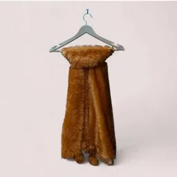 ferryfab Self Design Wool Blend Women Gold Fancy Scarf, Stole, Scarf-picture-15