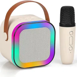 planettoy Wireless Karaoke Speaker with Microphone Portable| Bluetooth | Brown Pack of 1-picture-12