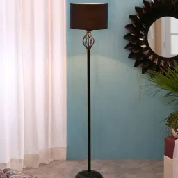 new era Basic Iron Floor Lamp with Cotton Shade (Black & black)-picture-14