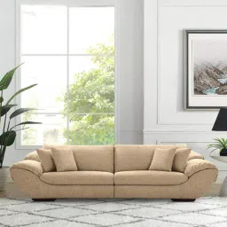 casacraft from pepperfry Duino Boucle Fabric 4 Seater Sofa in Coffee Brown Colour-picture-11