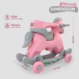 dash 2in1 Musical Ride on horse for kids, Rocker come Ride-on Cap-20 KG Rideons & Wagons Non Battery Operated Ride On image 3