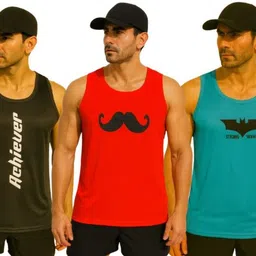 elite emporium apparel Pack of 3 Polyester Sando for Men – Comfortable Gym & Casual Wear Men Vest image 1