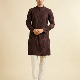 manyavar Men Printed Cotton Blend Straight Kurta image 3