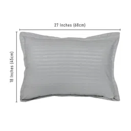 the conversion Grey Striped 210 TC Cotton Pillow Covers (Set of 2) image 2