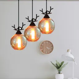 avior Luster Black & Gold (E- 27/ 12 Watt) Glass & Metal Cluster Hanging Light-picture-40