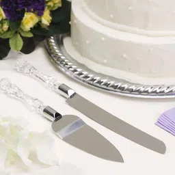 lakshminarayan sales Stainless Steel Cake Knife and Cake Server Set with Acrylic Handle Slicer Cutter Pizza Shovel Knife Pie Server Set-2 Kitchen Tool Set image 5