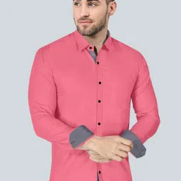 vtexx Men Regular Fit Solid Spread Collar Casual Shirt image 3