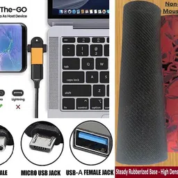 ANJO USB Keyboard-LED Mouse-Mouse Pad-3in1 Cleaner-2 in 1 OTG Micro & Type C-LED Combo Set image 5