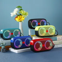 WOOS Bluetooth 5.2 Speaker 10W TWS Dual 5W Drivers RGB Lights FM Radio Portable Sound 10 W Bluetooth Speaker image 5