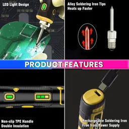 amicitools DC 5V 8W Cordless Rechargeable Soldering Iron with Touch Sensor Function and USB Charging Cable 8 W Temperature Controlled image 2