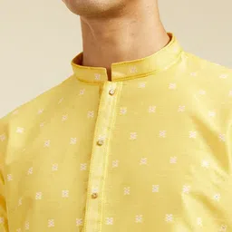 diwas by manyavar Men Self Design Art Silk Straight Kurta image 4