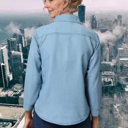 houseofcommon Women Regular Fit Solid Button Down Collar Casual Shirt image 2