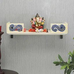 d'dass White Pine Wood Pooja Mandir Without Door By D Dass image 1