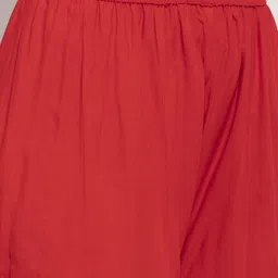 omaya Women Relaxed Red Viscose Rayon Trousers image 3
