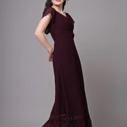 aayu Women Maxi Purple Full Length Dress image 3