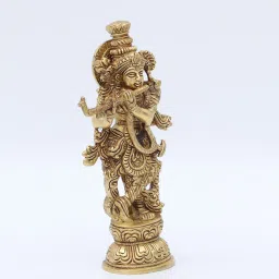 rhapsodically made Shri Krishna Gold Brass Idols image 3
