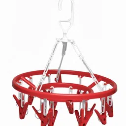 Space-Saving 16 Clips | 360° Swivel Hook for Socks & Small Clothes Plastic Cloth Clips-image-1