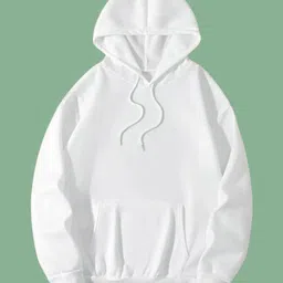 buckbarry Men Solid Hooded Neck White Sweater-picture-16