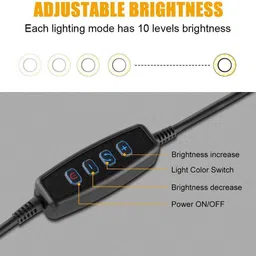 Store2508 Live Stream Selfie Ring Light 4 in 1 with 2 Cell Phone Holder Microphone Holder Ring Flash image 3