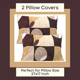 hashcart Brown Abstract Cotton Queen Double Size Bed Sheet With 2 Pillow Covers image 5