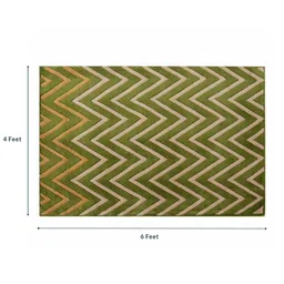 presto Green Wool Abstract 4 X 6 Feet Hand Tufted Carpet image 3