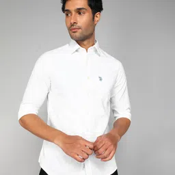 u.s. polo assn. Men Tailored Fit Solid Cut Away Collar Casual Shirt-picture-33