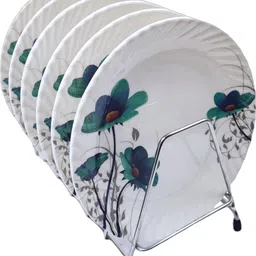 prefectdine NEW2025_Melamine Plates Flower Printed Dinner, Party & Lunch Plate,Full (11inch) Dinner Plate-picture-41