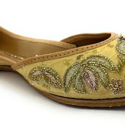 apni jutti Lush Gold Punjabi Jutti for women's Embroidery jutis for women Party Wear For Women image 5