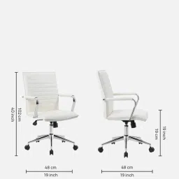furniturstation Goris Leatherette Executive Chair in White Colour image 2