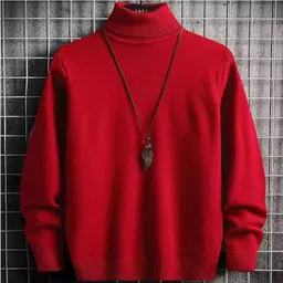 gulika Men Solid High Neck Red, Grey Sweater image 4