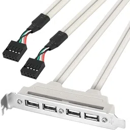 LipiWorld 4 Ports USB 2.0 Header Port Slot Plate Panel Cable Female Screw to Motherboard 9pin Header Back PCI Rear Panel Bracket for Desktop Computer Expansion Card image 2