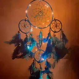 nahida Blue Feather Boho Wall Hanging Feather Dream Catcher-picture-35