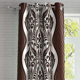 cortina Brown Traditonal Polyester 7ft Semisheer Eyelet (Set Of 2) image 2