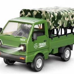 gknex Rechargeable Remote Control Army Transport Truck with LED Lights image 2