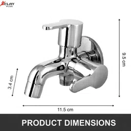 clayplus 2 In 1 Bib Cock / Faucet / Tap With Flange 2 in 1 Bib Tap with Wall Flange | Pure Brass Bib Tap Faucet image 4