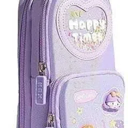lb trendz 3 Compartment Zipper Pencil Case for Girl Kid Pencil Pouch School Stationery Pencil Box Art Canvas Pencil Box-picture-36