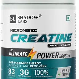 shadow labs Micronised Creatine Monohydrate | Lab Tested | Enhanced Absorption | 100% Pure Weight Gainers/Mass Gainers image 1