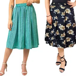 manat diva Women Printed A-line Multicolor Skirt-picture-28