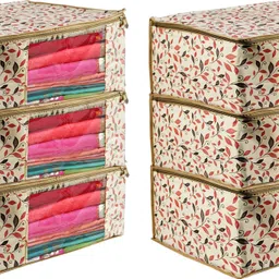 CHAMPARAN Premium High-Quality Trendy Saree Cover Storage Bag For Wardrobe Organizer Cotton Laundry Bag-picture-30