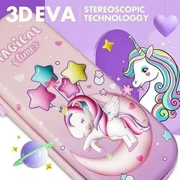 taufa villa 3D EVA Unicorn Small Pencil Box Durable School Box with Organizer for Pencil unicorn Art EVA Pencil Box image 3