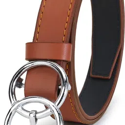 benzene Women Tan Artificial Leather Belt image 1