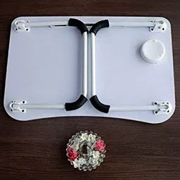 pivotal Smart Multi-Purpose Laptop Table with Dock Stand and Coffee Cup Holder Wood Portable Laptop Table image 2