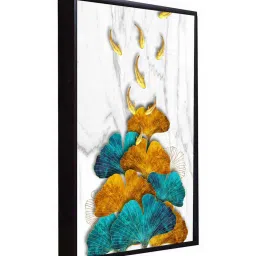 art street Gold Gingko Gold Canvas Framed Wildlife Art Print image 4