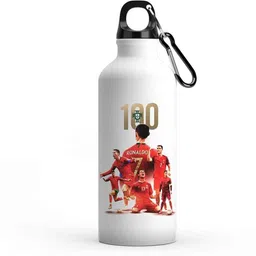 ron brando Ronaldo Printed Stylish Aluminium Sipper Water botter 600 ml Water Bottle-picture-28